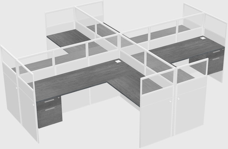 Shared l-shaped cubicles