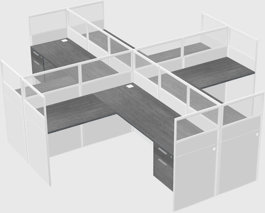 Shared l-shaped cubicles