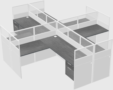 Shared l-shaped cubicles