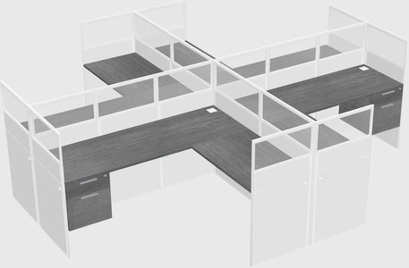 Shared l-shaped cubicles