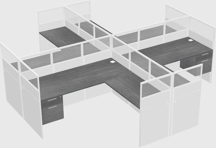 Shared l-shaped cubicles