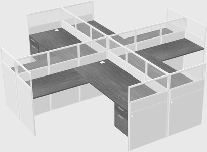 Shared l-shaped cubicles