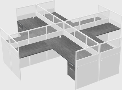 Shared l-shaped cubicles