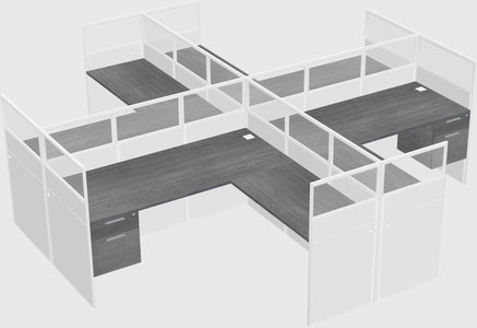 Shared l-shaped cubicles