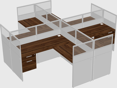 Shared l-shaped cubicles
