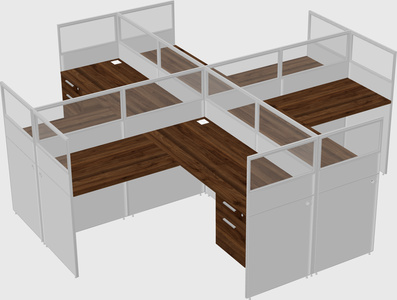 Shared l-shaped cubicles