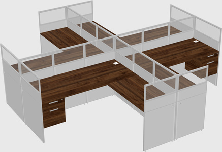 Shared l-shaped cubicles
