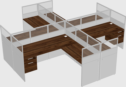 Shared l-shaped cubicles