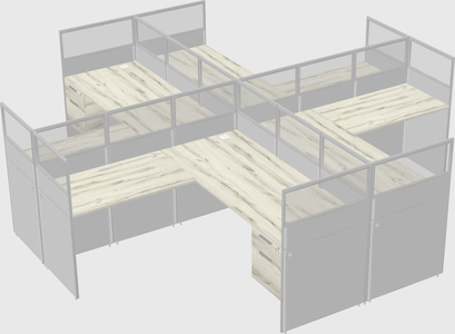 Shared l-shaped cubicles