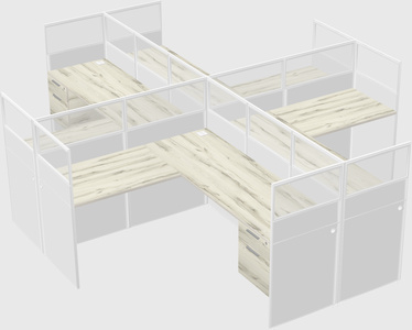 Shared l-shaped cubicles