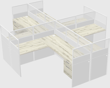 Shared l-shaped cubicles