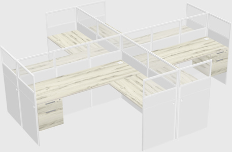 Shared l-shaped cubicles