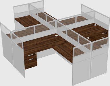 Shared l-shaped cubicles