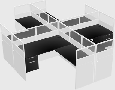 Shared l-shaped cubicles