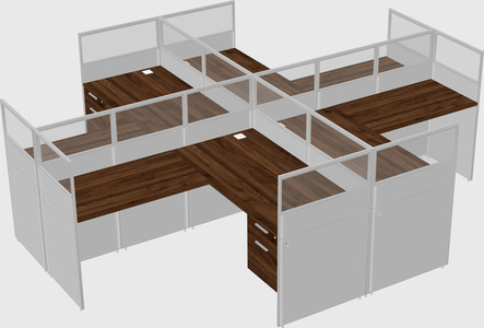 Shared l-shaped cubicles