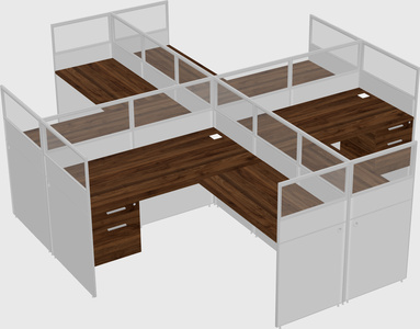 Shared l-shaped cubicles