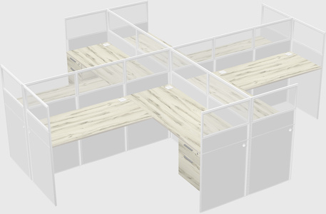 Shared l-shaped cubicles