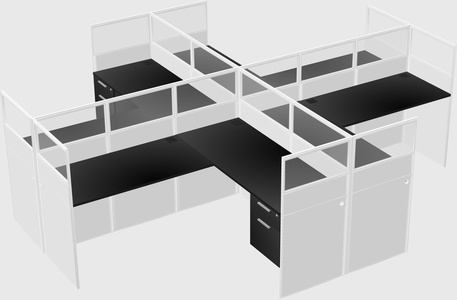 Shared l-shaped cubicles