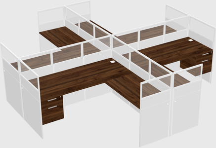 Shared l-shaped cubicles