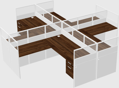 Shared l-shaped cubicles
