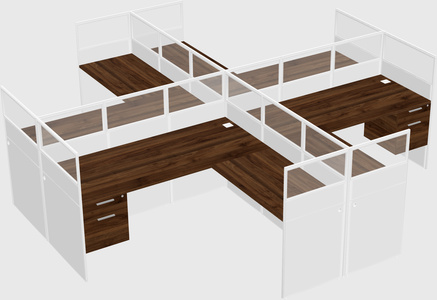 Shared l-shaped cubicles