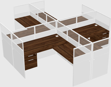 Shared l-shaped cubicles