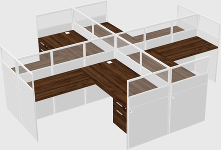 Shared l-shaped cubicles