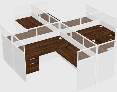 Shared l-shaped cubicles