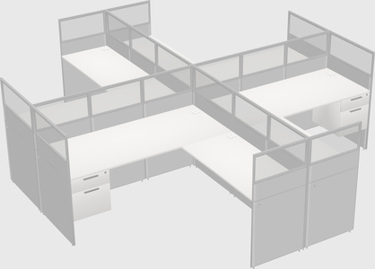 Shared l-shaped cubicles