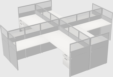 Shared l-shaped cubicles