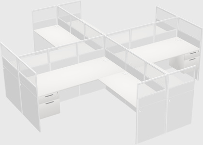 Shared l-shaped cubicles