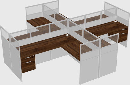 Shared l-shaped cubicles