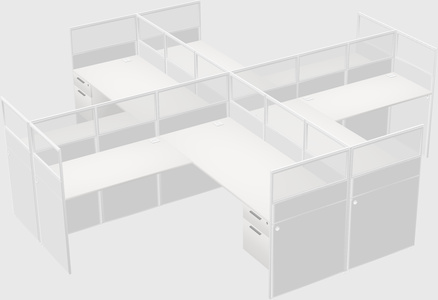 Shared l-shaped cubicles
