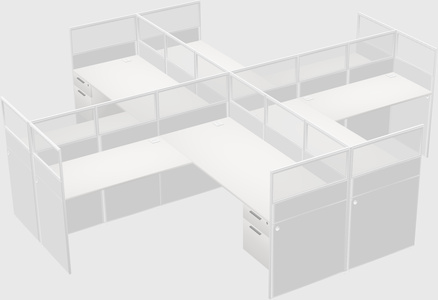 Shared l-shaped cubicles