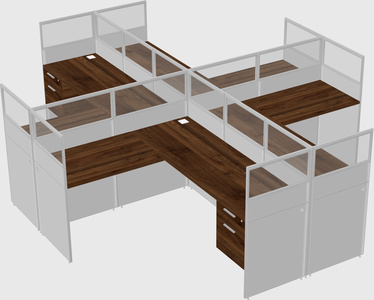 Shared l-shaped cubicles