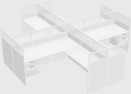 Shared l-shaped cubicles