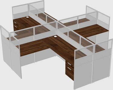 Shared l-shaped cubicles