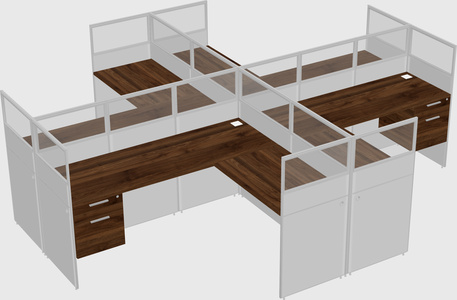 Shared l-shaped cubicles