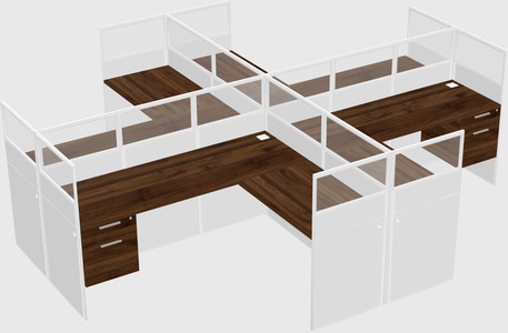 Shared l-shaped cubicles