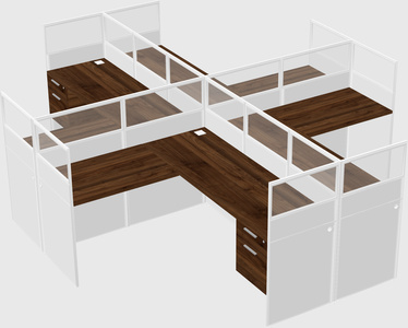 Shared l-shaped cubicles