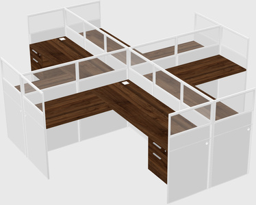 Shared l-shaped cubicles
