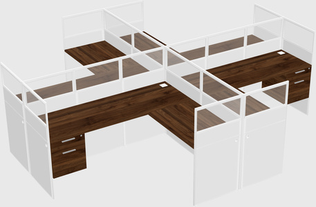 Shared l-shaped cubicles