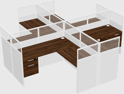 Shared l-shaped cubicles
