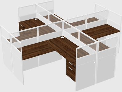 Shared l-shaped cubicles
