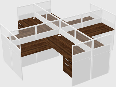 Shared l-shaped cubicles