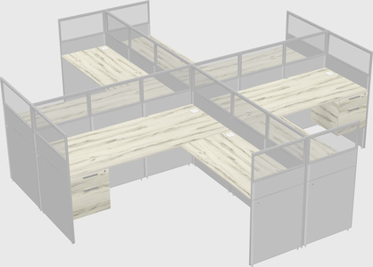 Shared l-shaped cubicles