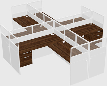 Shared l-shaped cubicles