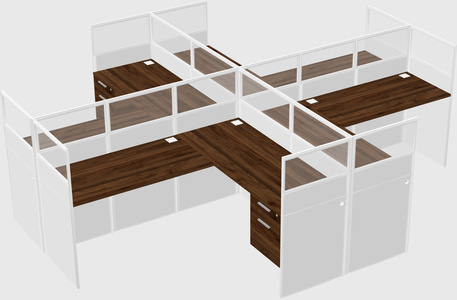 Shared l-shaped cubicles