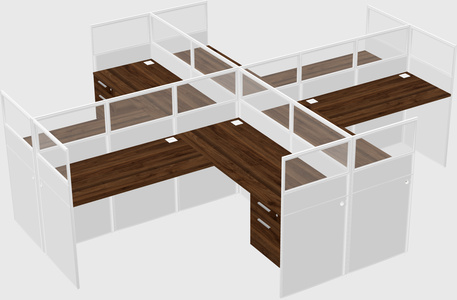 Shared l-shaped cubicles