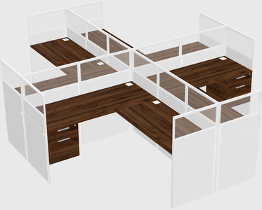 Shared l-shaped cubicles